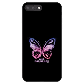 Picasee Apple iPhone 7 Plus Hülle - Schwarzes Silikon - Diamanty Purple