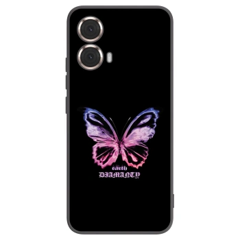 Picasee Motorola Moto G85 Hülle - Schwarzes Silikon - Diamanty Purple