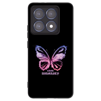 Picasee Xiaomi 14T Pro Hülle - Schwarzes Silikon - Diamanty Purple