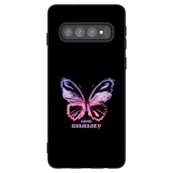 Picasee Samsung Galaxy S10 G973 Hülle - Schwarzes Silikon - Diamanty Purple