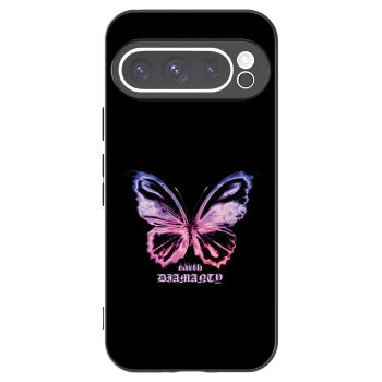 Picasee Google Pixel 9 Pro Hülle - Schwarzes Silikon - Diamanty Purple