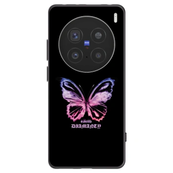 Picasee Vivo X200 Pro Hülle - Schwarzes Silikon - Diamanty Purple