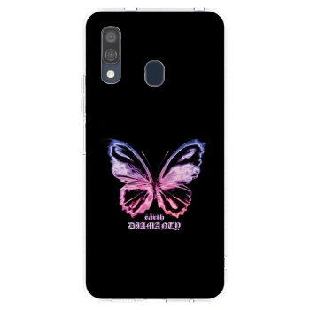Picasee Samsung Galaxy A40 A405F Hülle - Transparentes Silikon - Diamanty Purple