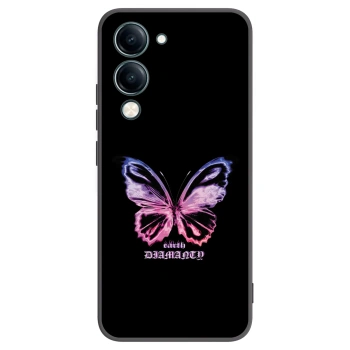 Picasee Vivo Y29s 5G Hülle - Schwarzes Silikon - Diamanty Purple