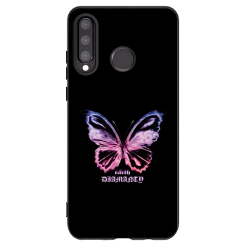 Picasee Huawei P30 Lite Hülle - Schwarzes Silikon - Diamanty Purple