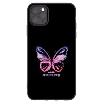 Picasee Apple iPhone 11 Pro Max Hülle - Schwarzes Silikon - Diamanty Purple