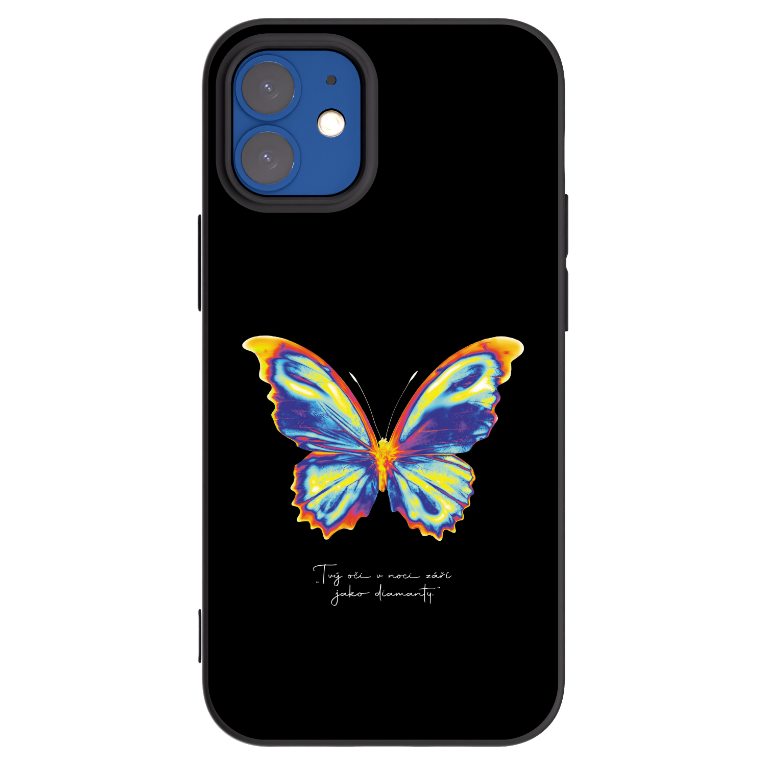 Picasee Apple iPhone 12 mini Hülle - Schwarzes Silikon - Diamanty Black