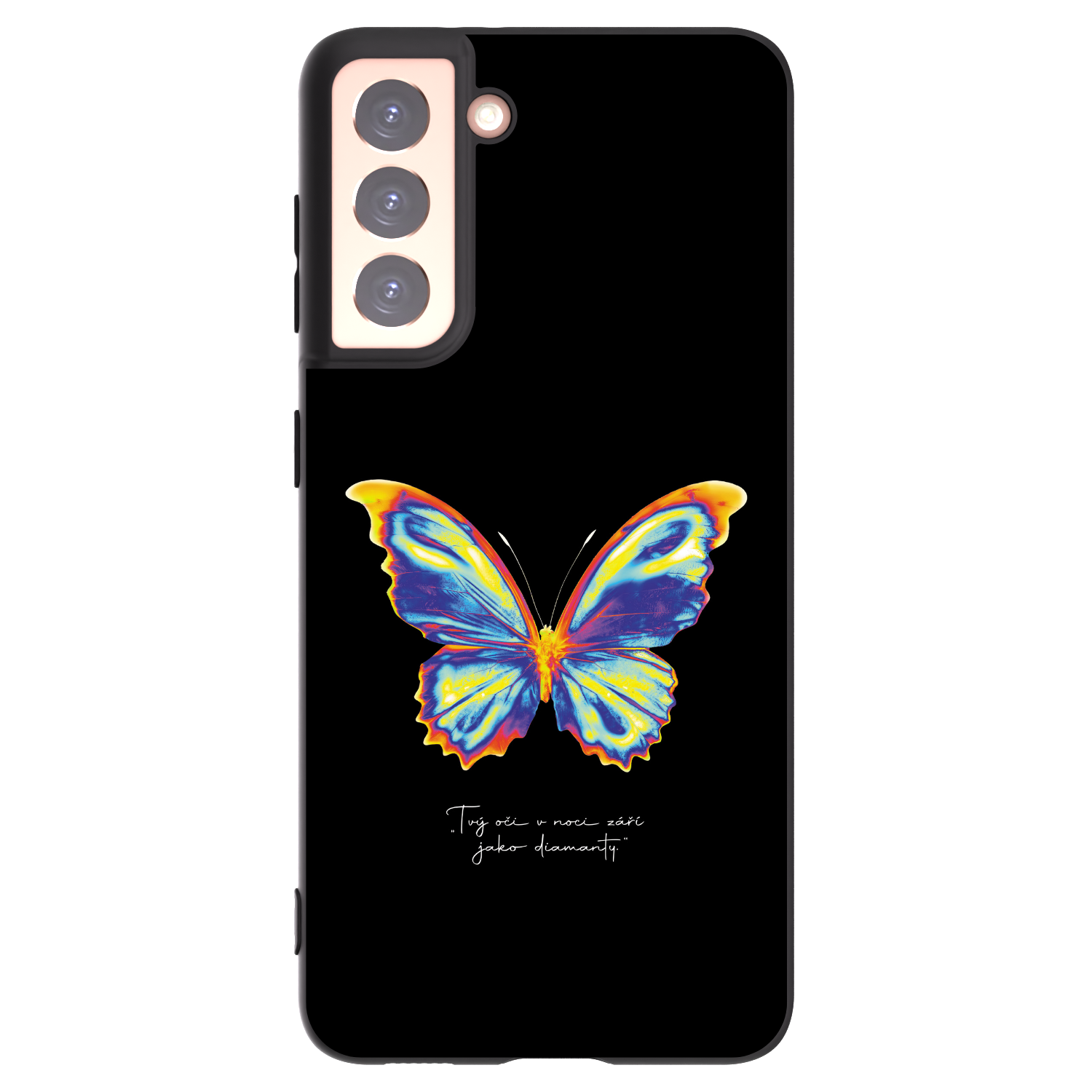 Picasee Samsung Galaxy S21 5G G991B Hülle - Schwarzes Silikon - Diamanty Black