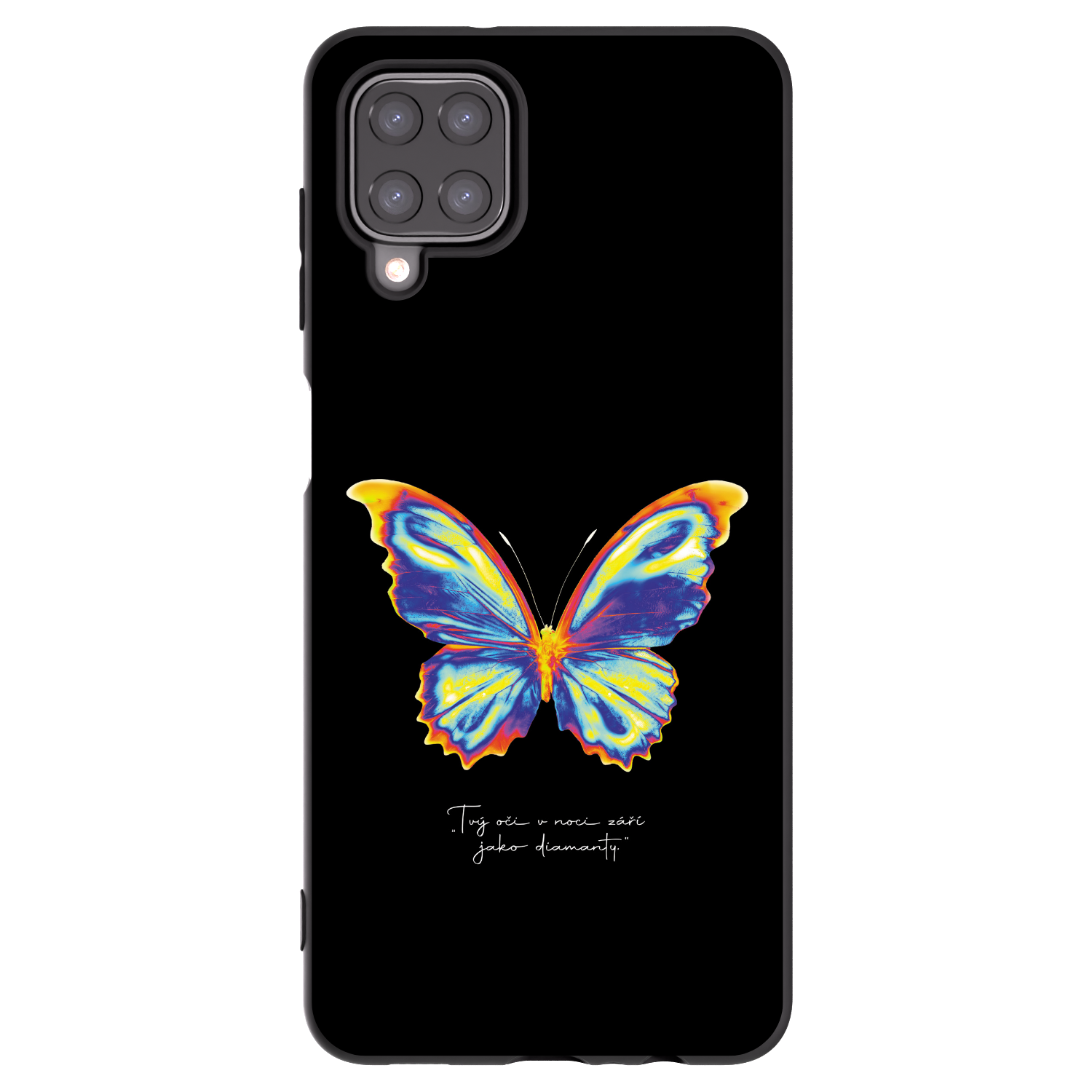 Picasee Samsung Galaxy A12 A125F Hülle - Schwarzes Silikon - Diamanty Black