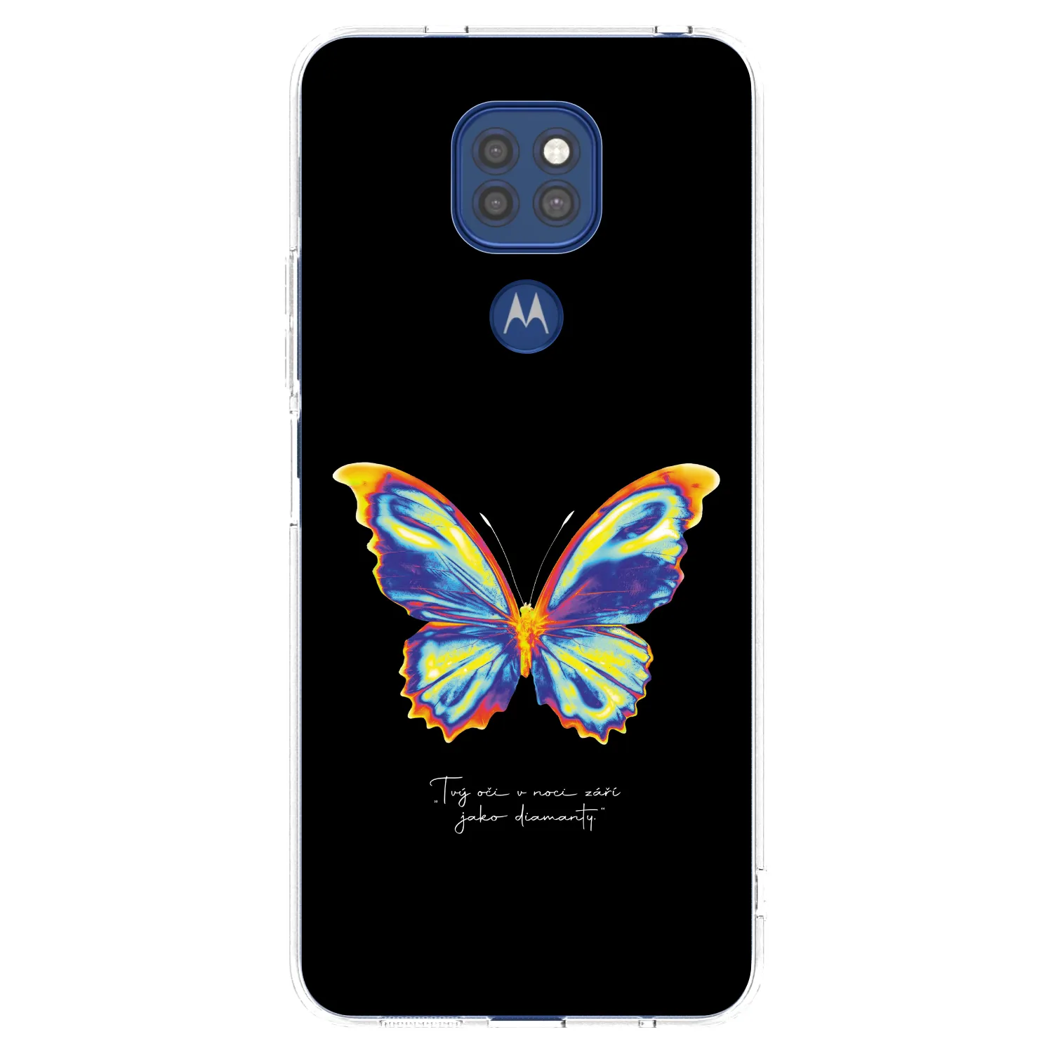 Picasee Motorola Moto G9 Play Hülle - Transparentes Silikon - Diamanty Black