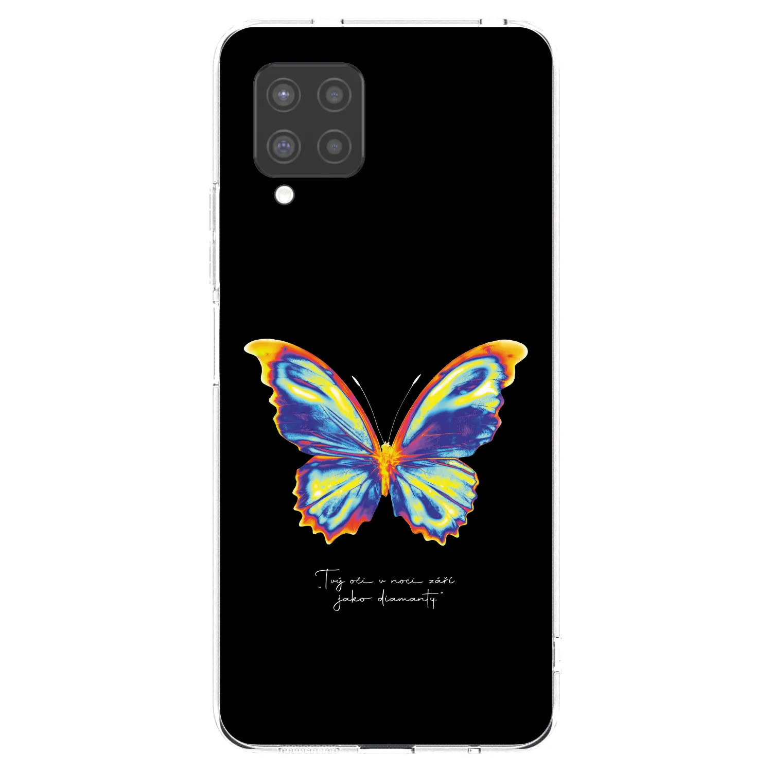 Picasee Samsung Galaxy A42 A426B Hülle - Transparentes Silikon - Diamanty Black