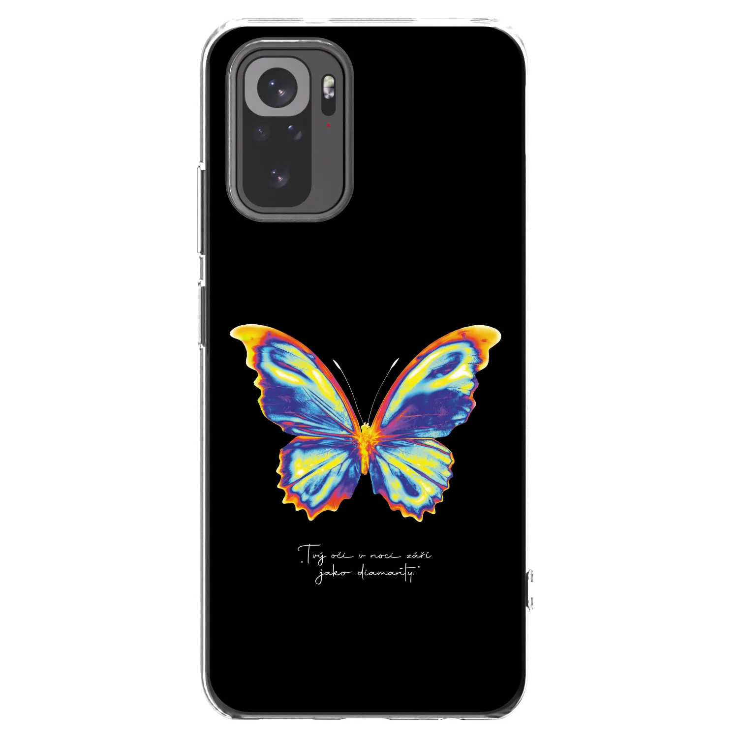 Picasee Xiaomi Redmi Note 10S Hülle - Transparentes Silikon - Diamanty Black