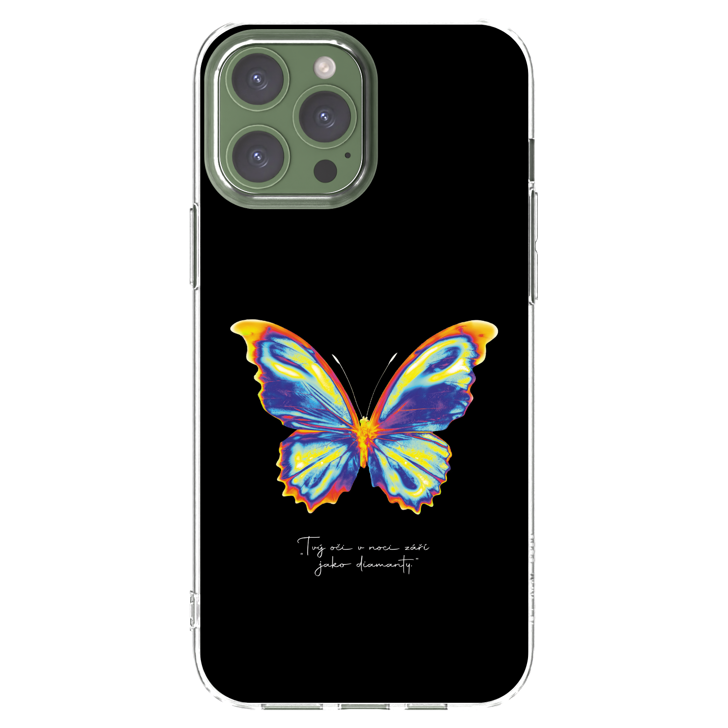 Picasee Apple iPhone 13 Pro Max Hülle - Transparentes Silikon - Diamanty Black