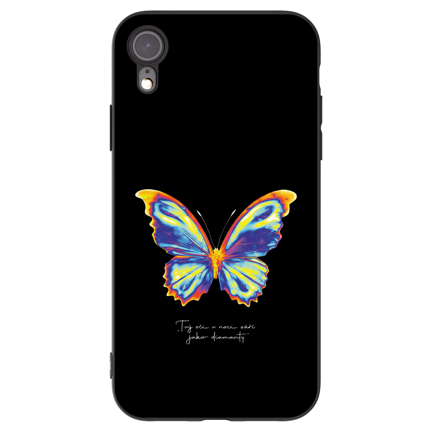 Picasee Apple iPhone XR Hülle - Schwarzes Silikon - Diamanty Black