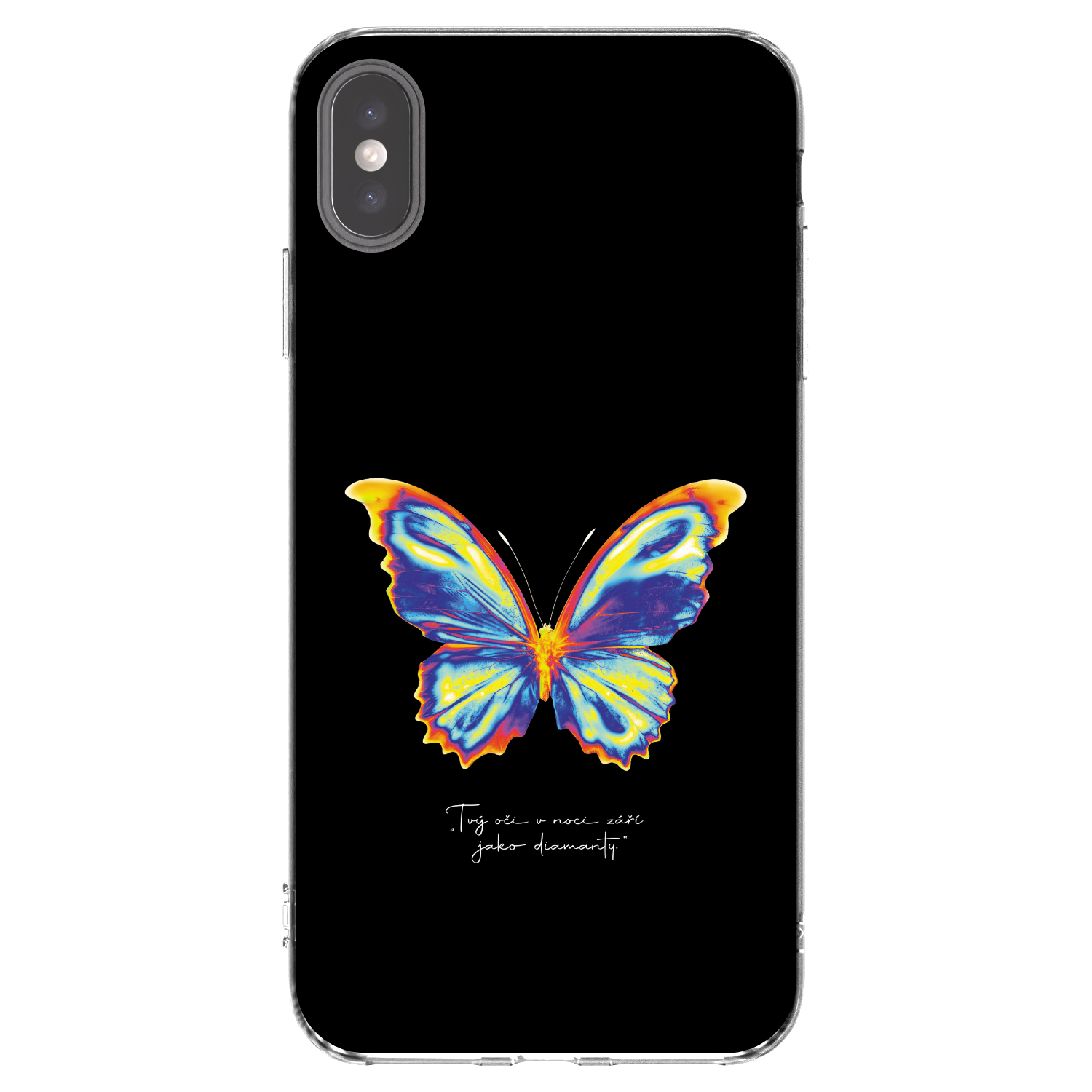 Picasee Apple iPhone XS Max Hülle - Transparentes Silikon - Diamanty Black