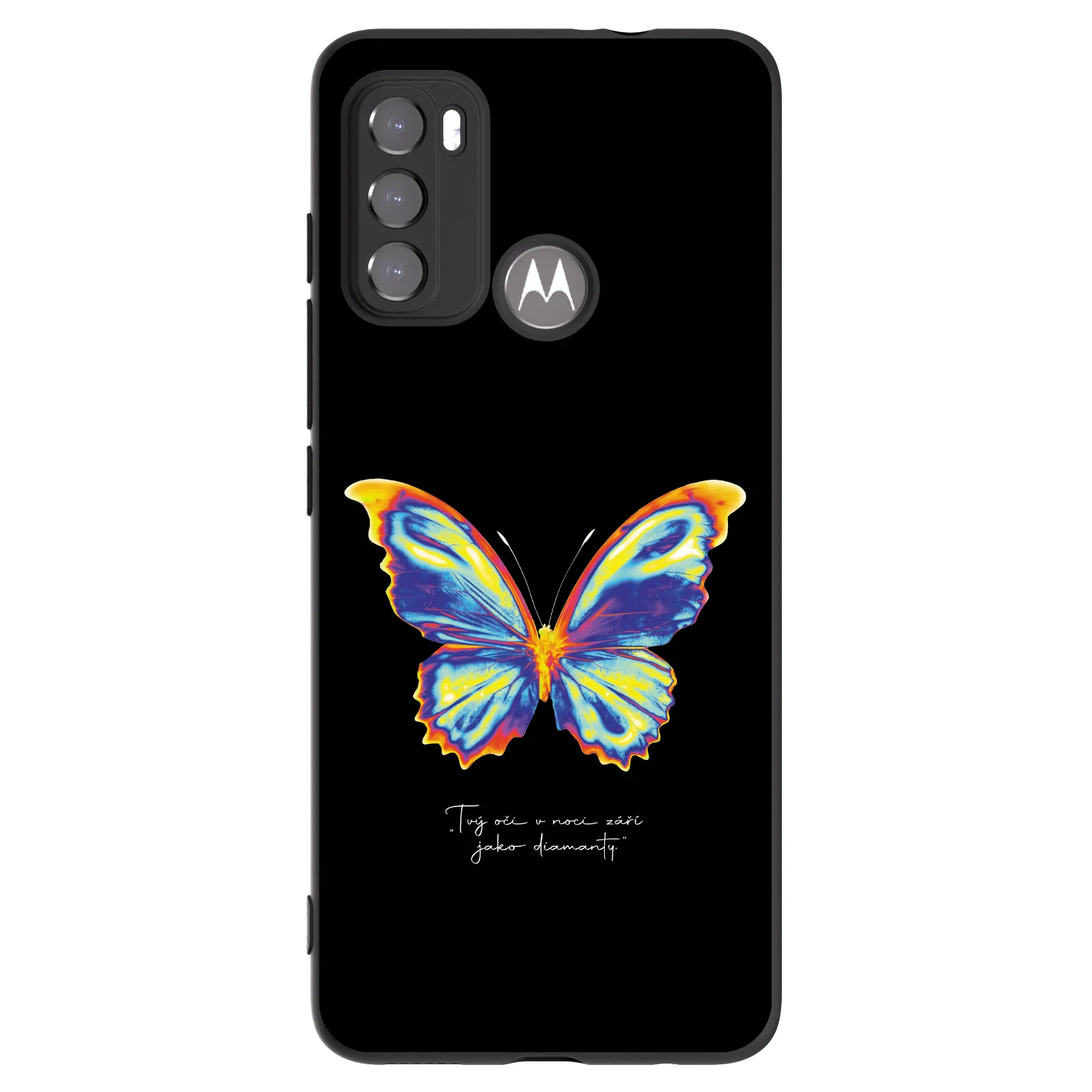 Picasee Motorola Moto G60 Hülle - Schwarzes Silikon - Diamanty Black