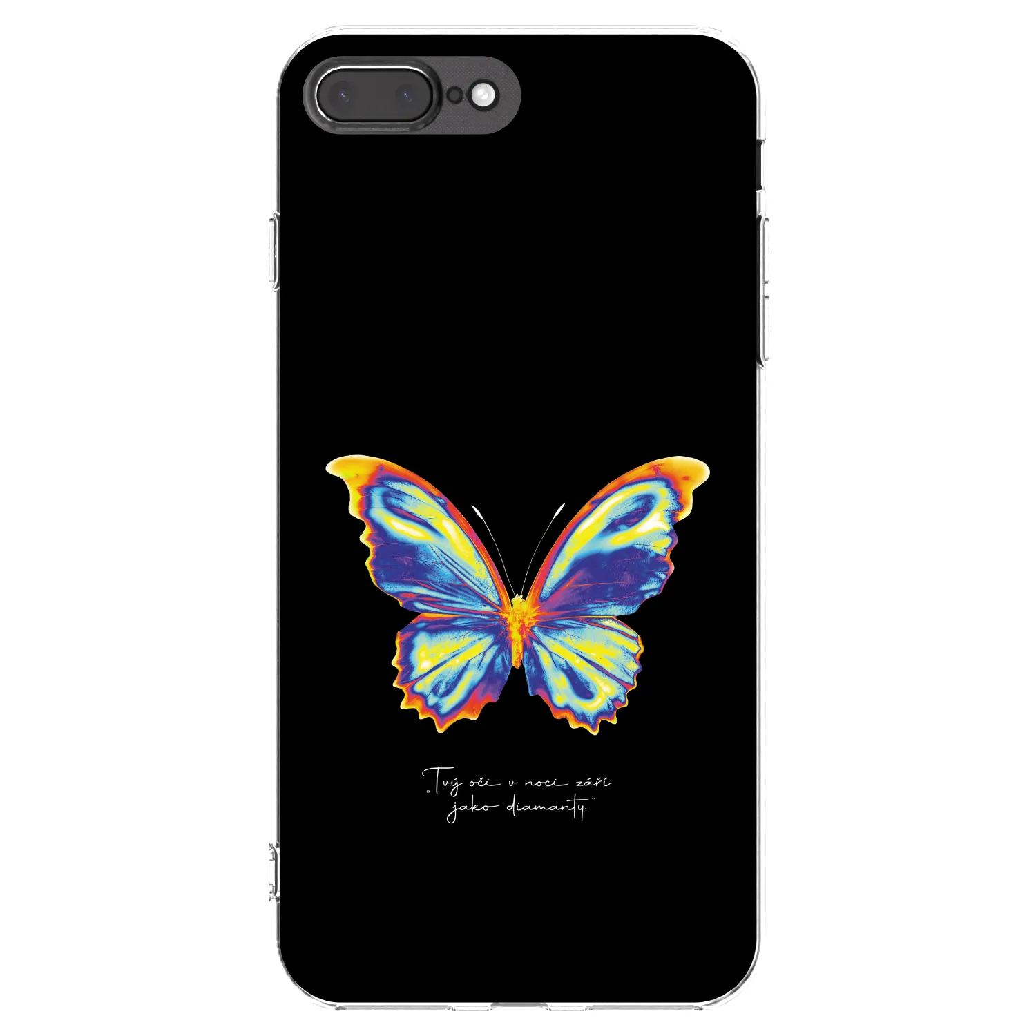 Picasee Apple iPhone 8 Plus Hülle - Transparentes Silikon - Diamanty Black