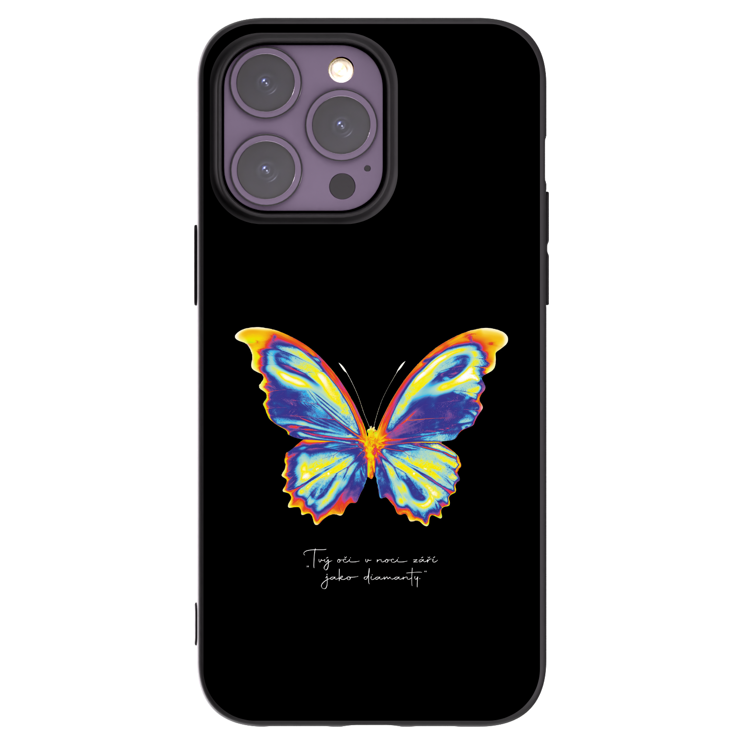 Picasee Apple iPhone 14 Pro Max Hülle - Schwarzes Silikon - Diamanty Black
