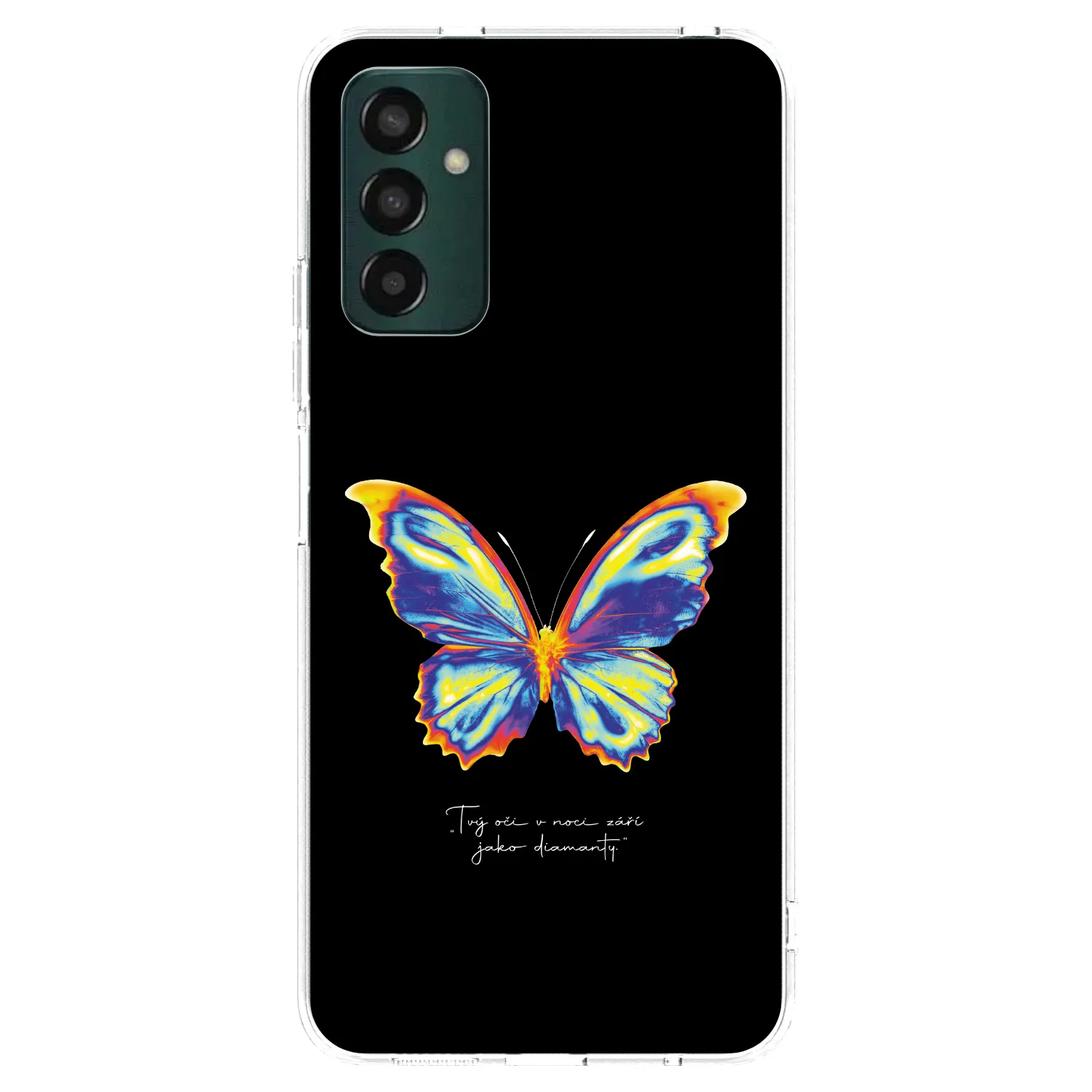 Picasee Samsung Galaxy M13 M135F Hülle - Transparentes Silikon - Diamanty Black