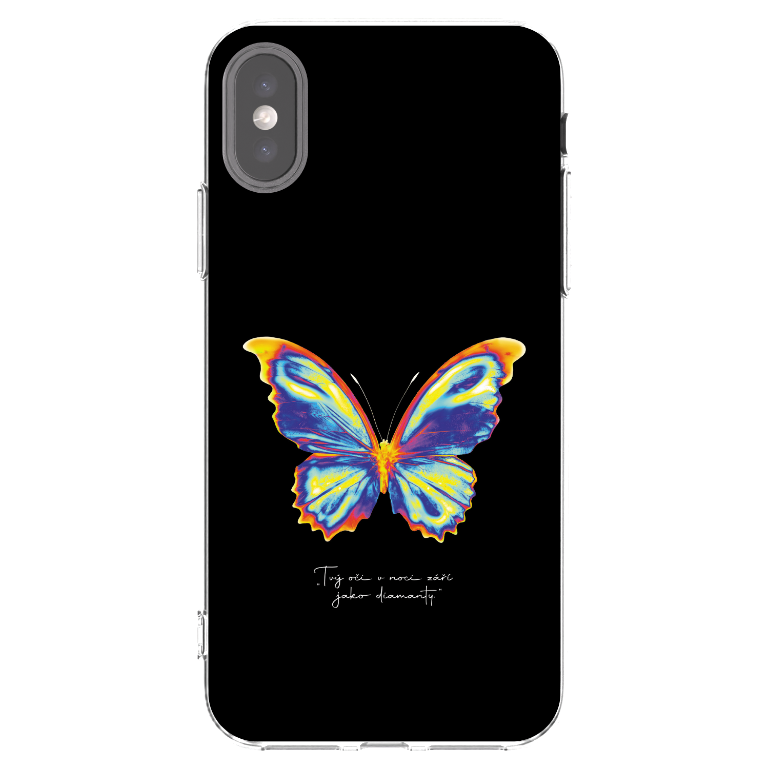 Picasee Apple iPhone X/XS Hülle - Transparentes Silikon - Diamanty Black