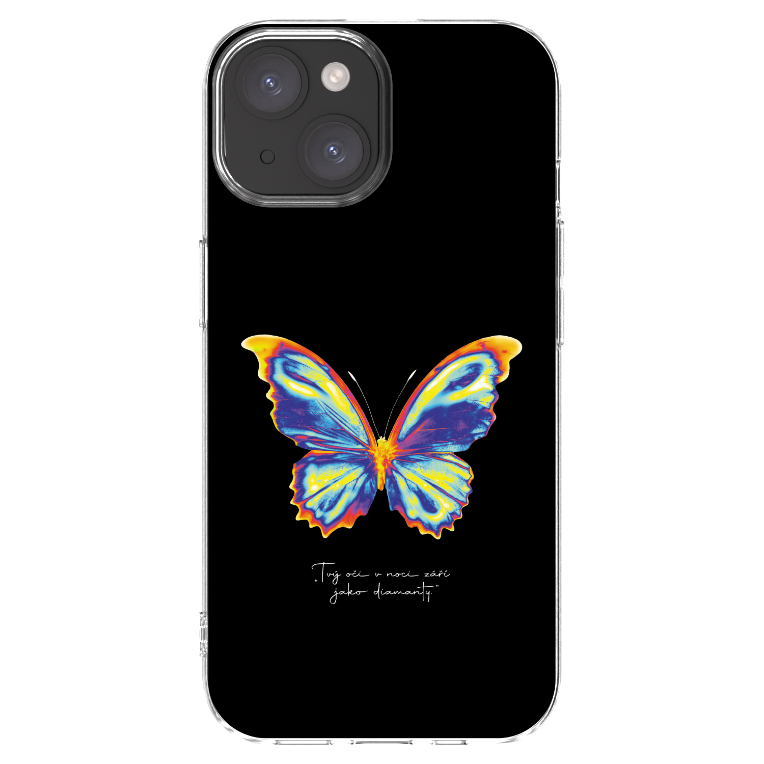 Picasee Apple iPhone 15 Hülle - Transparentes Silikon - Diamanty Black