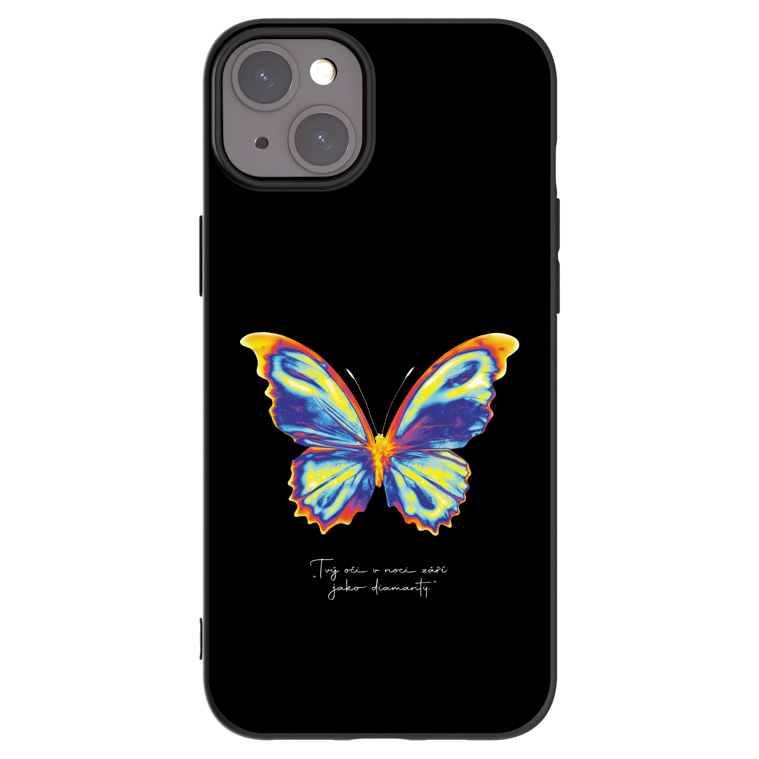 Picasee Apple iPhone 15 Plus Hülle - Schwarzes Silikon - Diamanty Black