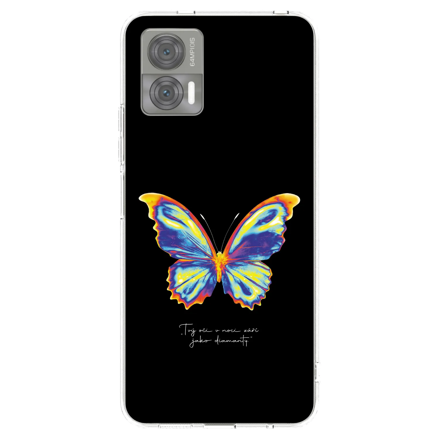 Picasee Motorola Edge 30 Neo Hülle - Transparentes Silikon - Diamanty Black