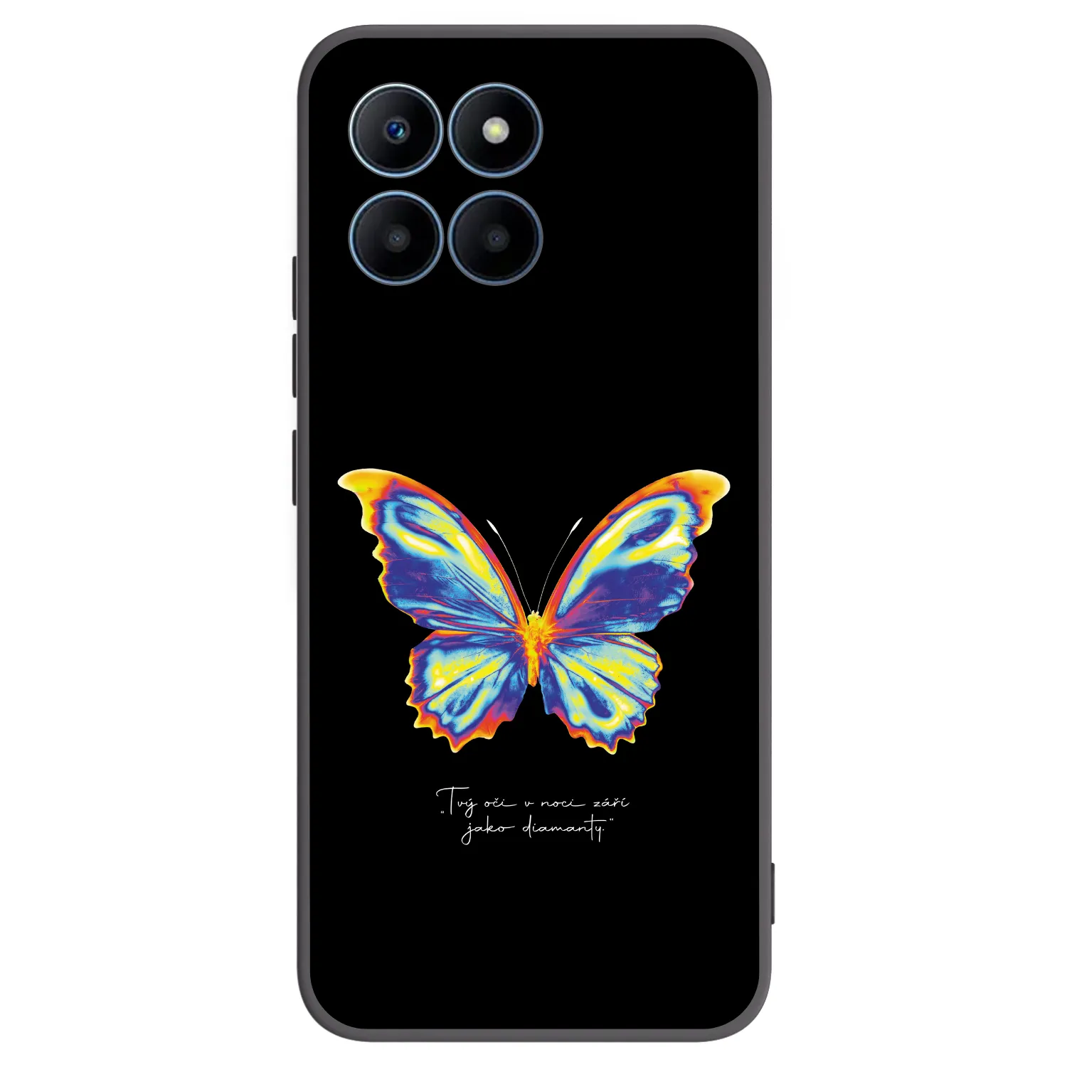Picasee Honor 70 Lite Hülle - Schwarzes Silikon - Diamanty Black