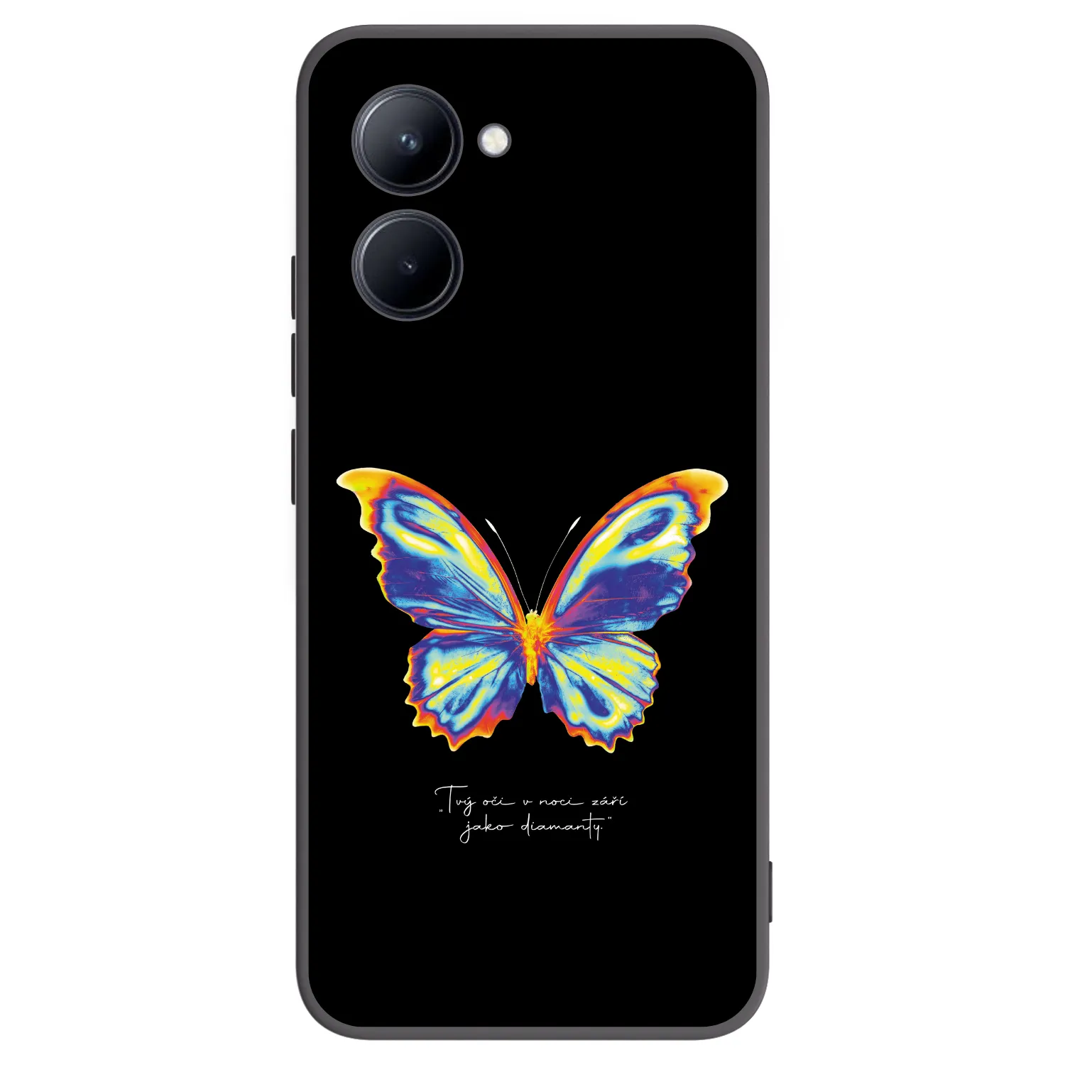Picasee Realme C33 (2023) Hülle - Schwarzes Silikon - Diamanty Black