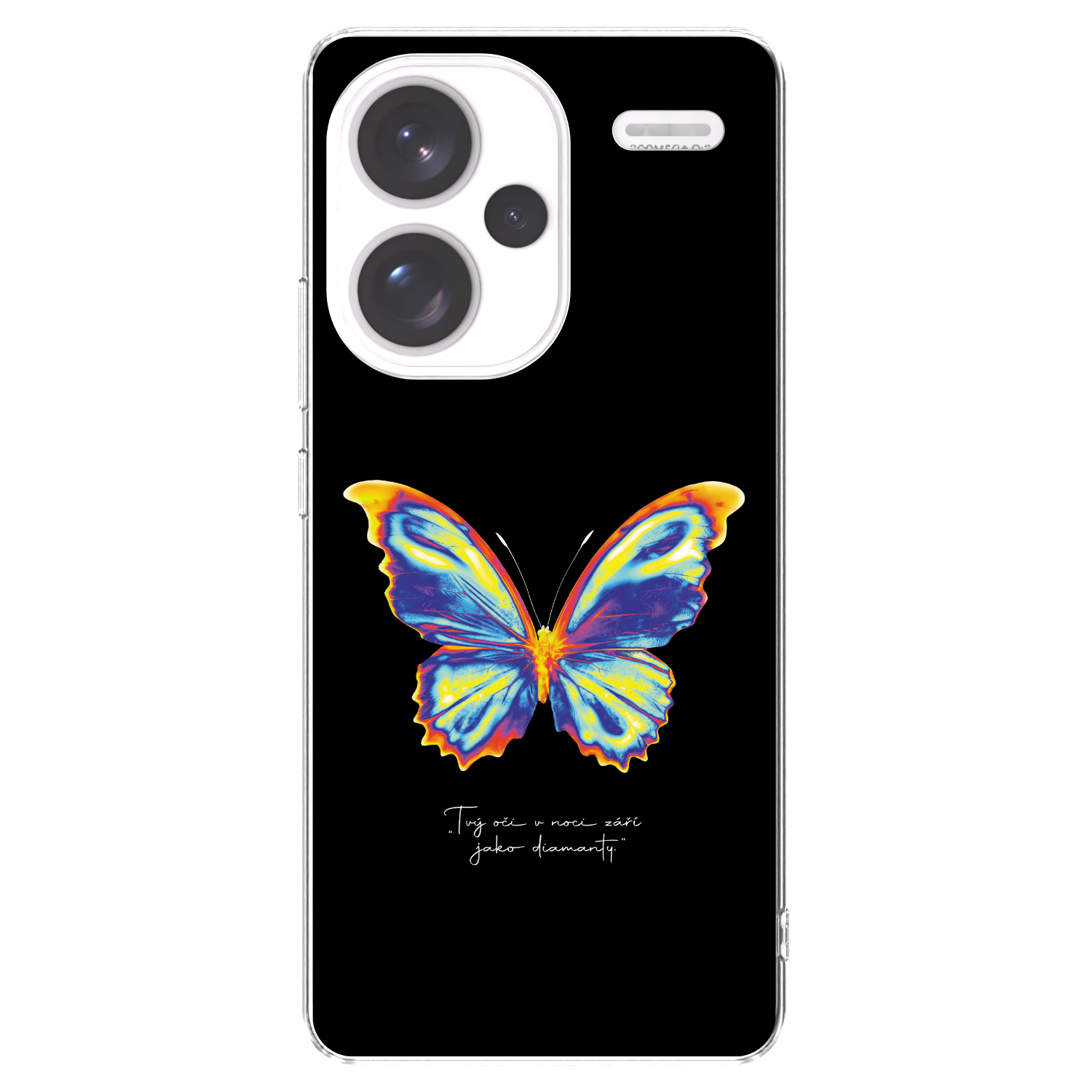Picasee Xiaomi Redmi Note 13 Pro+ 5G Hülle - Transparentes Silikon - Diamanty Black