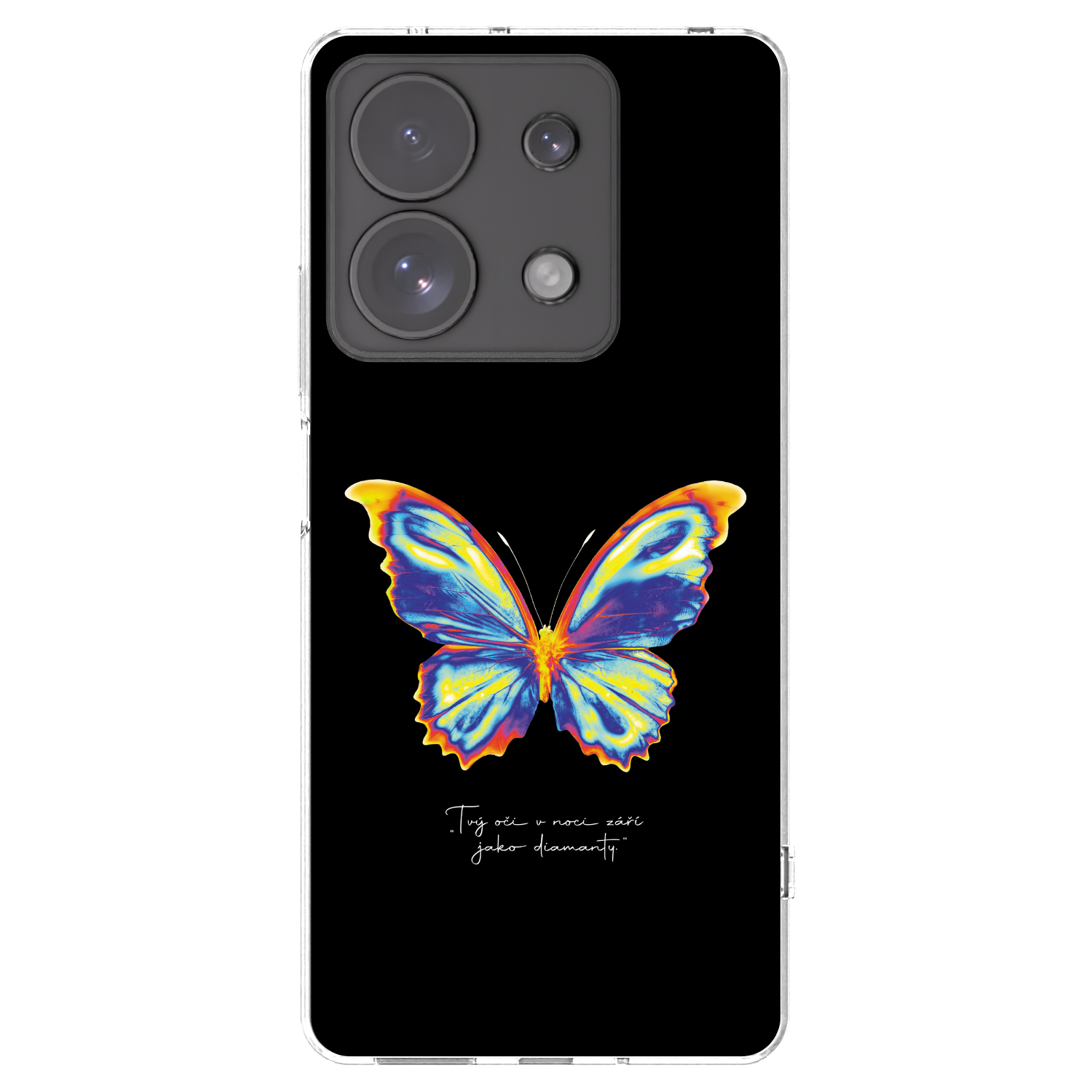 Picasee Xiaomi Redmi Note 13 Pro 4G Hülle - Transparentes Silikon - Diamanty Black