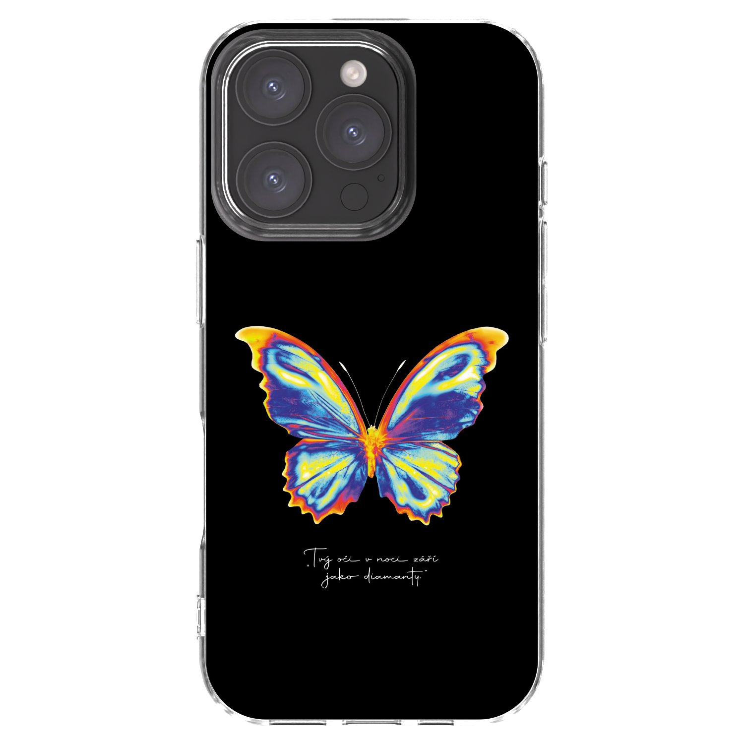 Picasee Apple iPhone 16 Pro Hülle - Transparentes Silikon - Diamanty Black