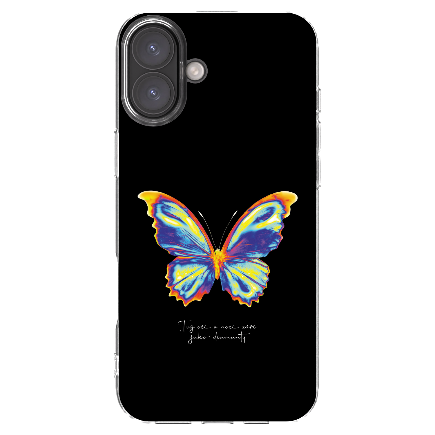 Picasee Apple iPhone 16 Plus Hülle - Transparentes Silikon - Diamanty Black