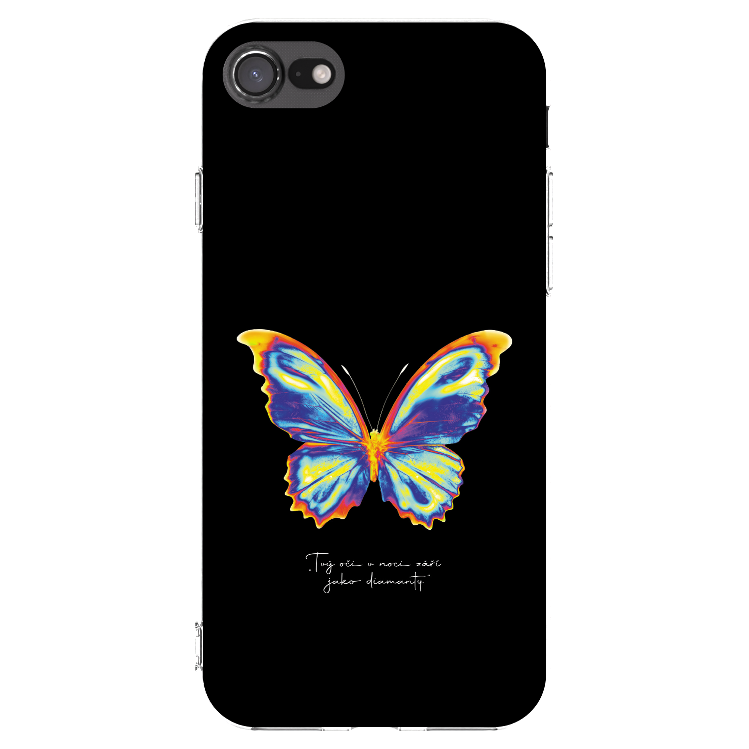 Picasee Apple iPhone 7 Hülle - Transparentes Silikon - Diamanty Black