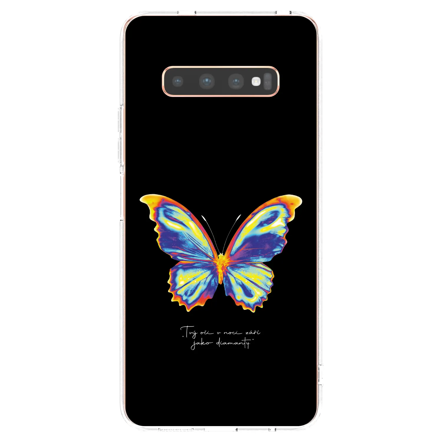 Picasee Samsung Galaxy S10 Plus G975 Hülle - Transparentes Silikon - Diamanty Black