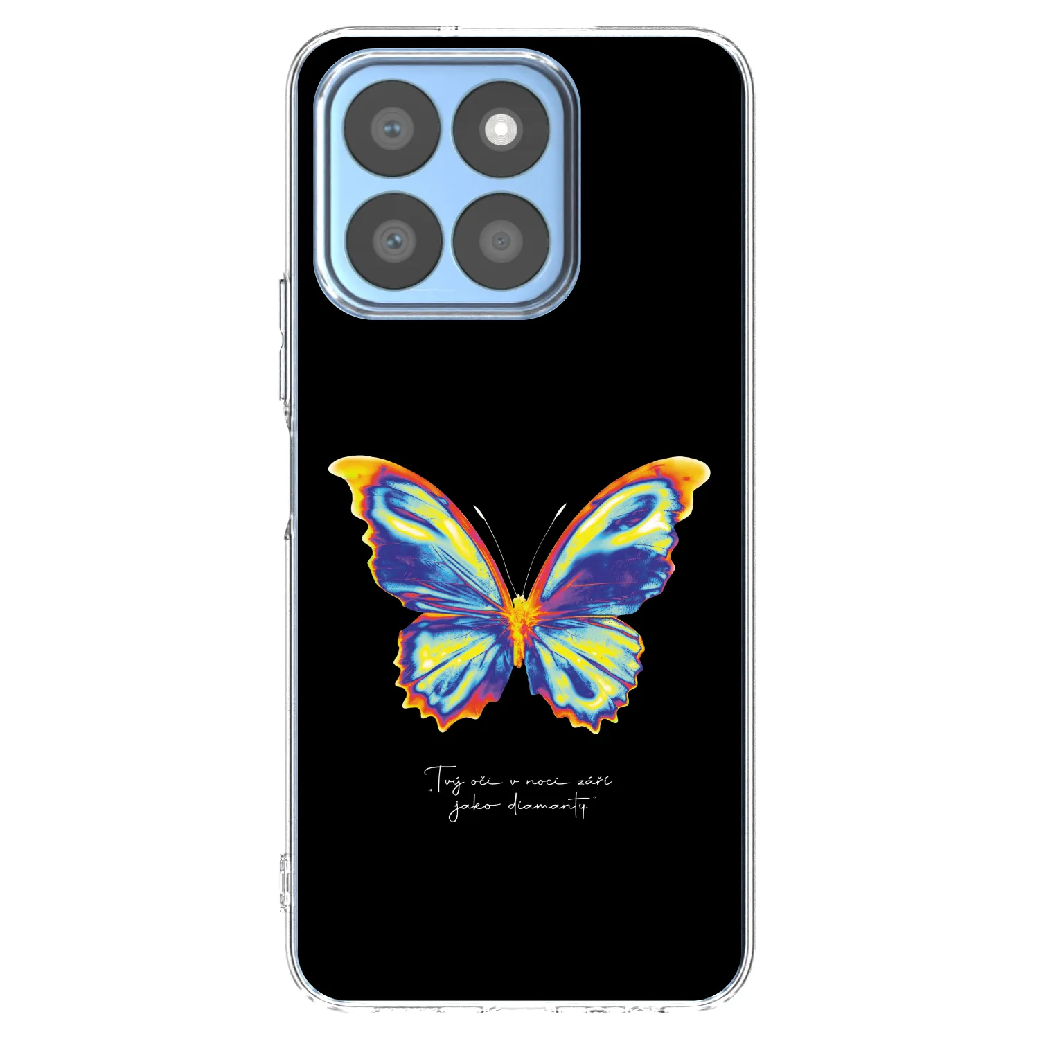 Picasee Honor X8c Hülle - Transparentes Silikon - Diamanty Black