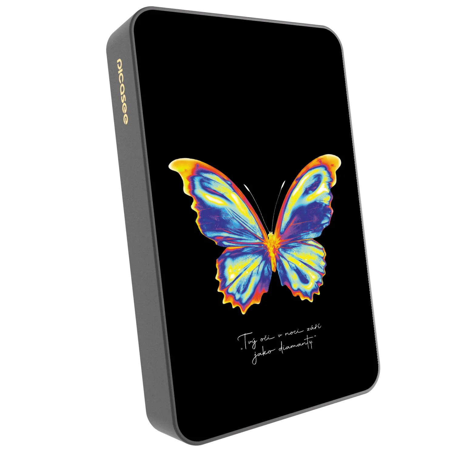 Picasee Powerbank mit MagSafe 10 000 mAh Grau - Diamanty Black