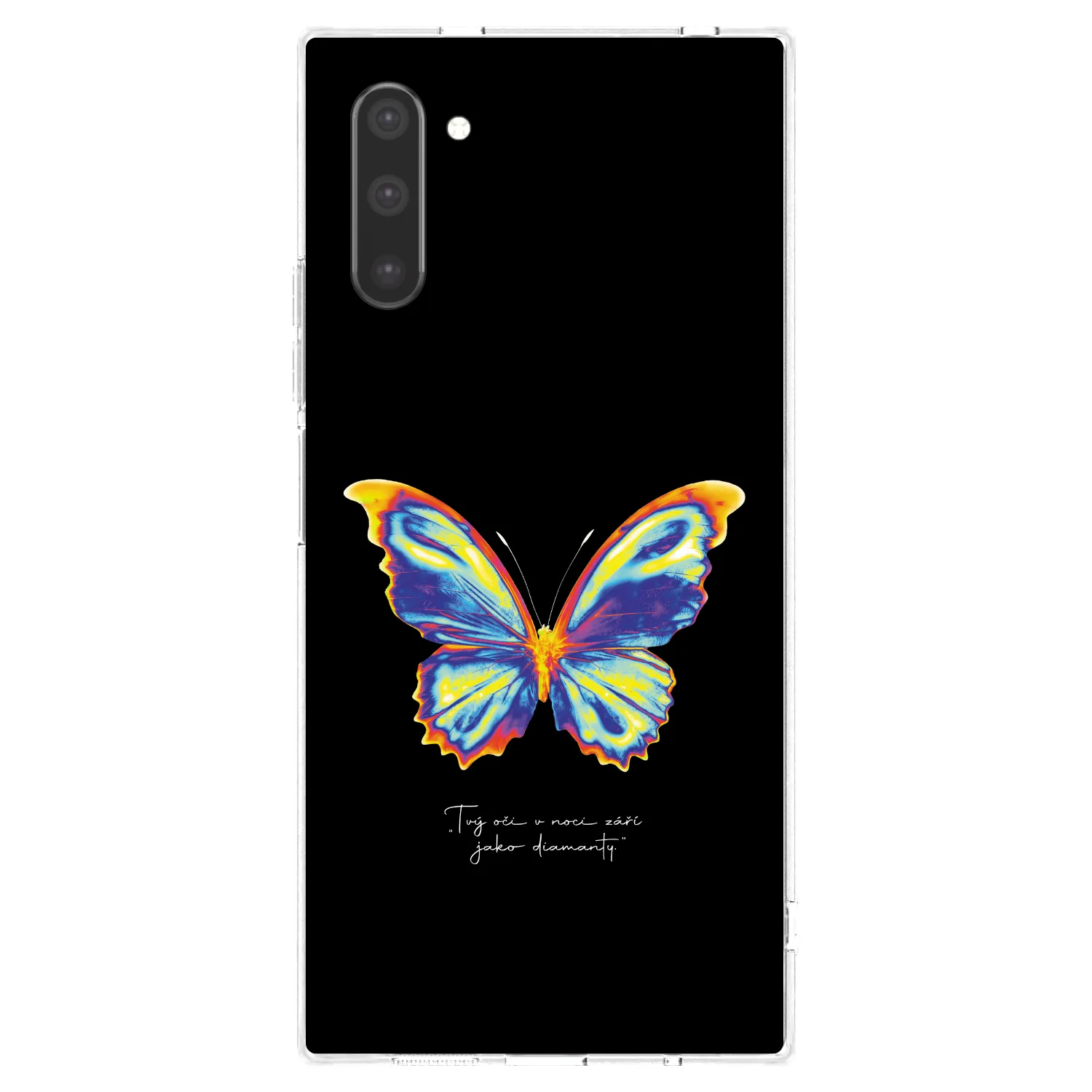 Picasee Samsung Galaxy Note 10 N970F Hülle - Transparentes Silikon - Diamanty Black