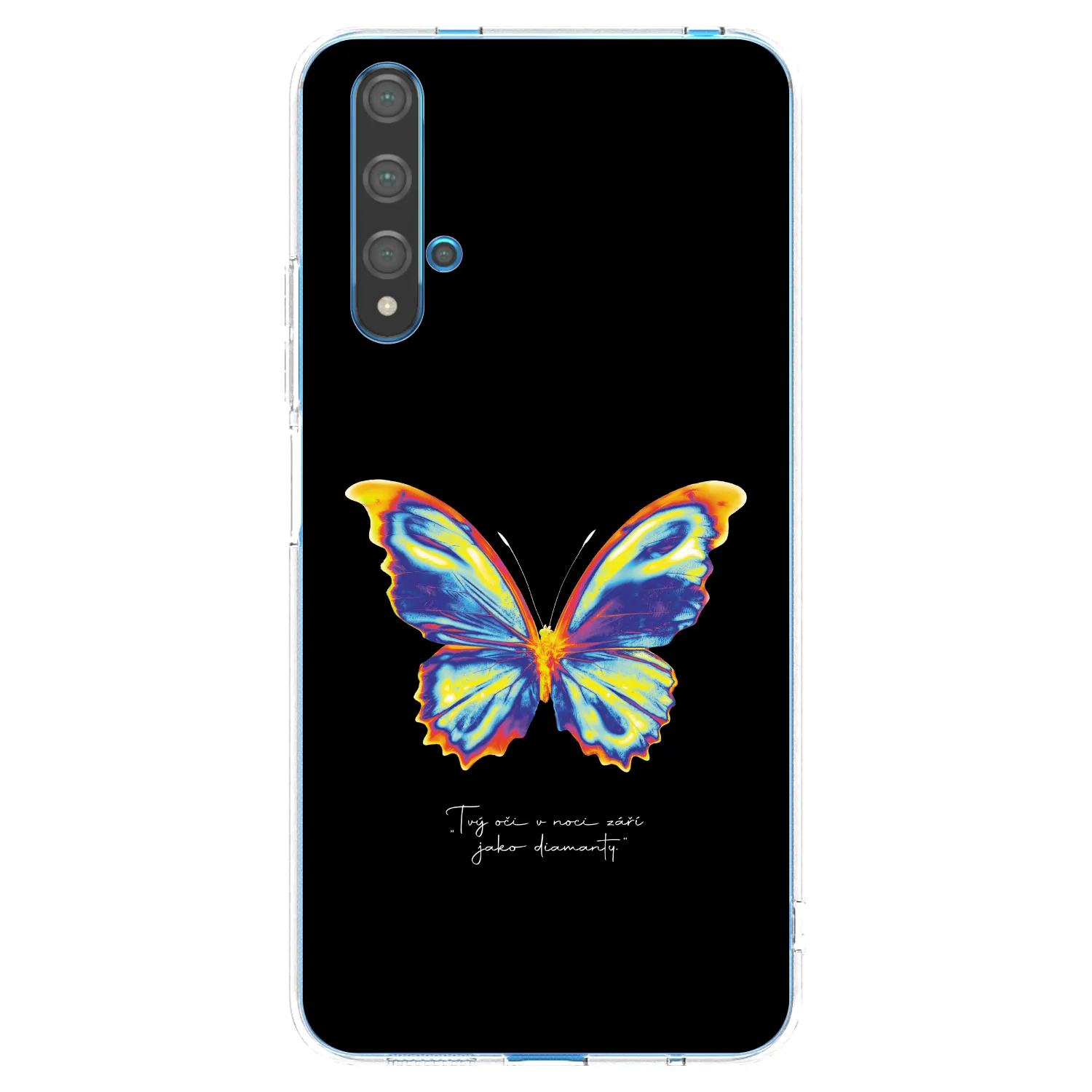 Picasee Huawei Nova 5T Hülle - Transparentes Silikon - Diamanty Black