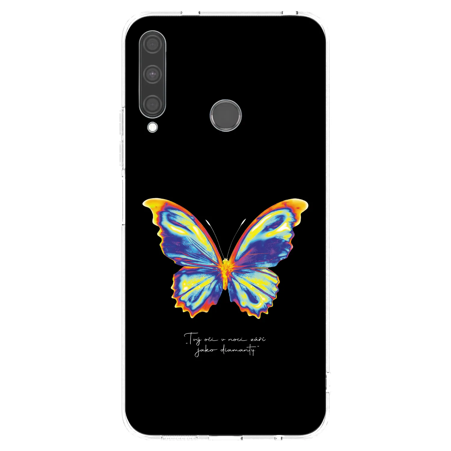 Picasee Huawei P40 Lite E Hülle - Transparentes Silikon - Diamanty Black
