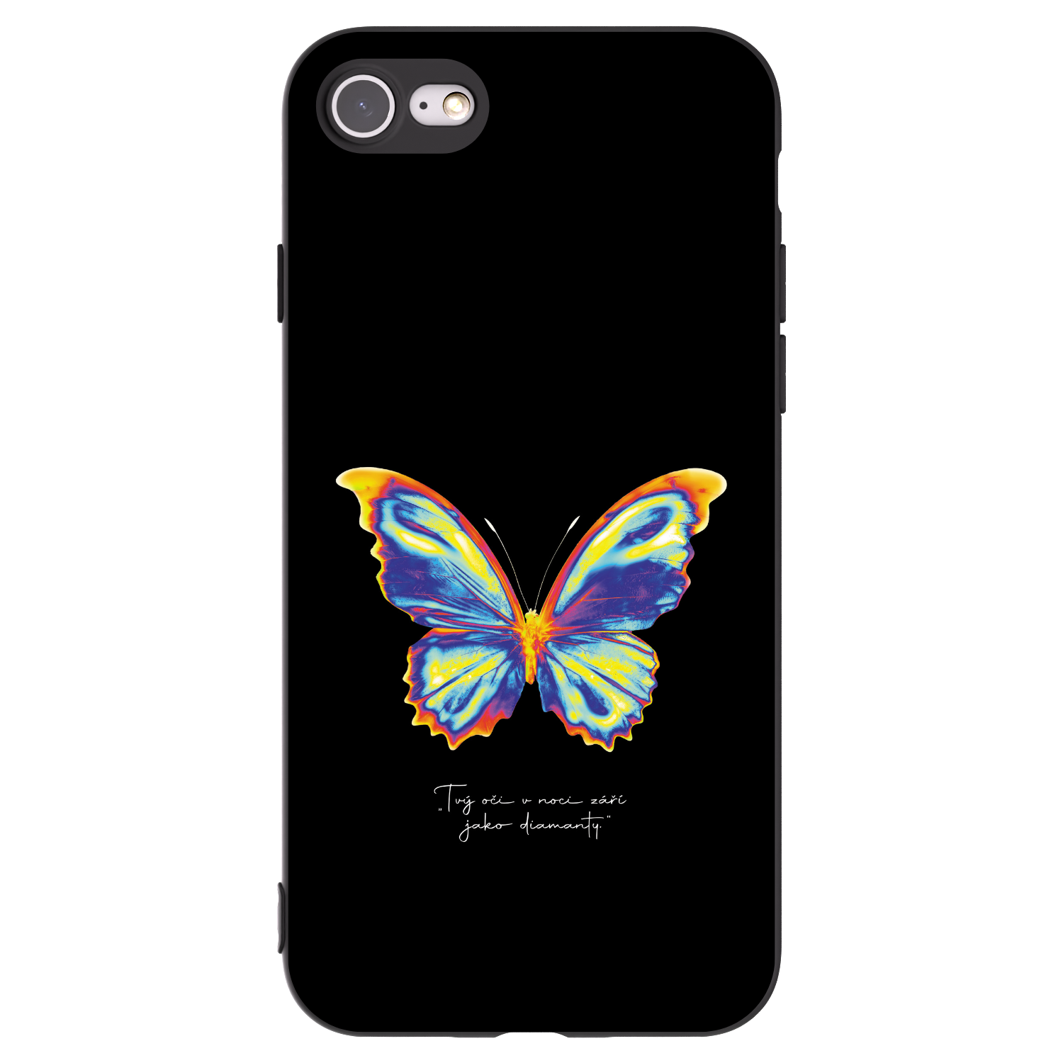Picasee Apple iPhone SE 2020 Hülle - Schwarzes Silikon - Diamanty Black