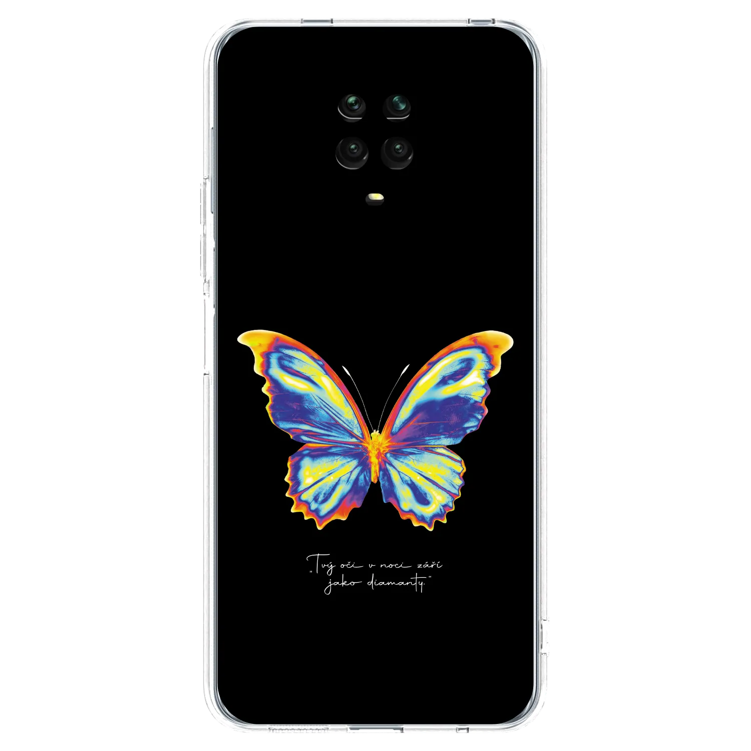 Picasee Xiaomi Redmi Note 9S Hülle - Transparentes Silikon - Diamanty Black
