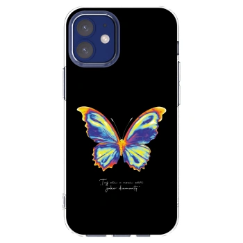 Picasee Apple iPhone 12 mini Hülle - Transparentes Silikon - Diamanty Black
