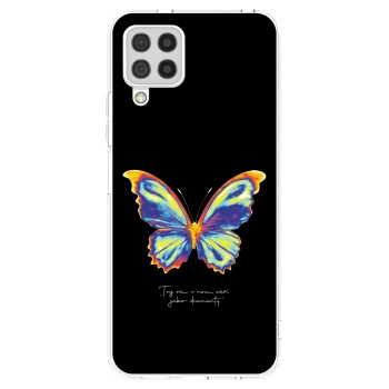 Picasee Samsung Galaxy A22 A225F 4G Hülle - Transparentes Silikon - Diamanty Black