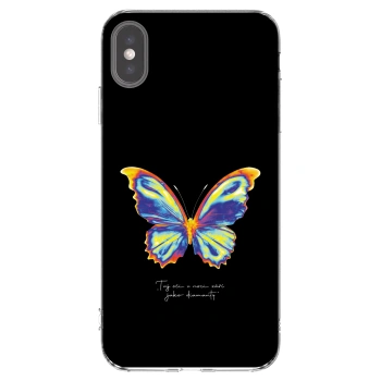 Picasee Apple iPhone XS Max Hülle - Transparentes Silikon - Diamanty Black