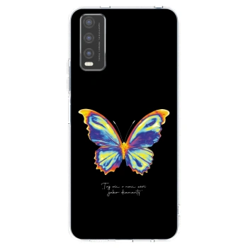 Picasee Vivo Y20s Hülle - Transparentes Silikon - Diamanty Black