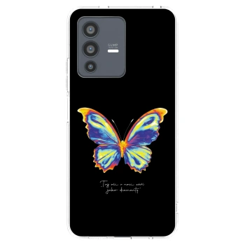 Picasee Vivo V23 5G Hülle - Transparentes Silikon - Diamanty Black