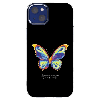 Picasee Apple iPhone 14 Plus Hülle - Transparentes Silikon - Diamanty Black