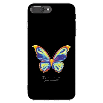 Picasee Apple iPhone 8 Plus Hülle - Transparentes Silikon - Diamanty Black
