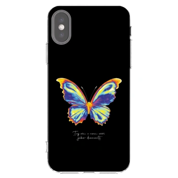 Picasee Apple iPhone X/XS Hülle - Transparentes Silikon - Diamanty Black